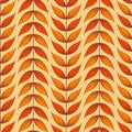 Floral seamless pattern with autumn vertical branches and leaves. Royalty Free Stock Photo